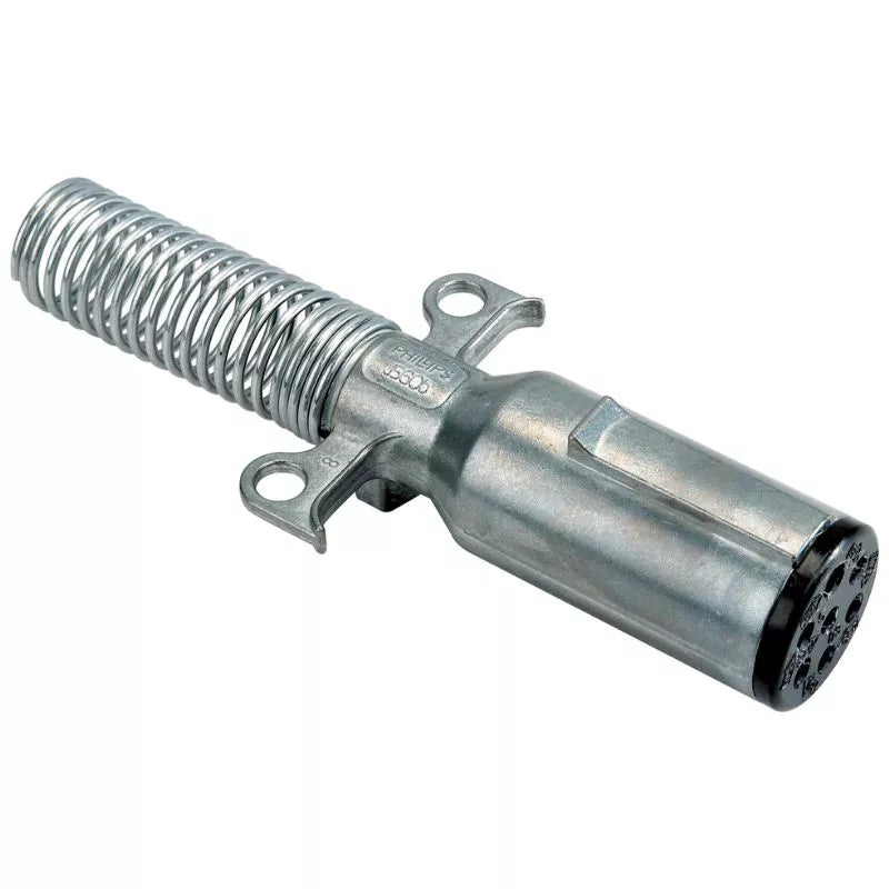 Phillips 7 Way Heavy Duty Plug with Spring Guard at Rear- 15-730S