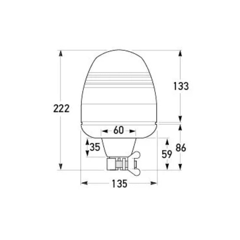 Hella Rotaflex Rotating Beacon 12V - 2RL006846001HE