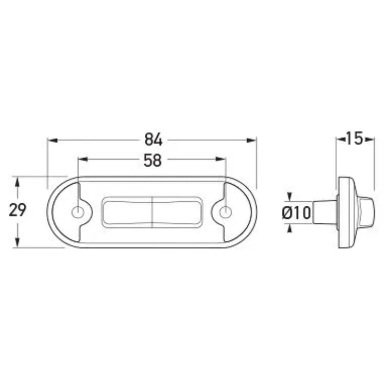 Hella DuraLED Flush Mount Red/Amber Side Marker Lamp - 2083BULKHE