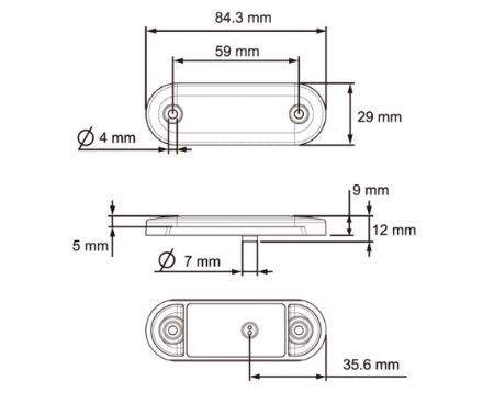 Lucidity Slim Line White LED Marker Lamp - Premium Black Series