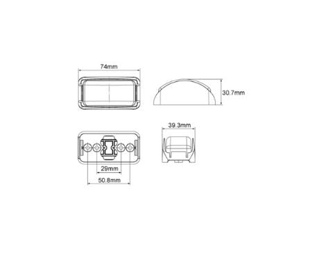 Lucidity GloTrac LED Red Rear Marker Lamp - Each