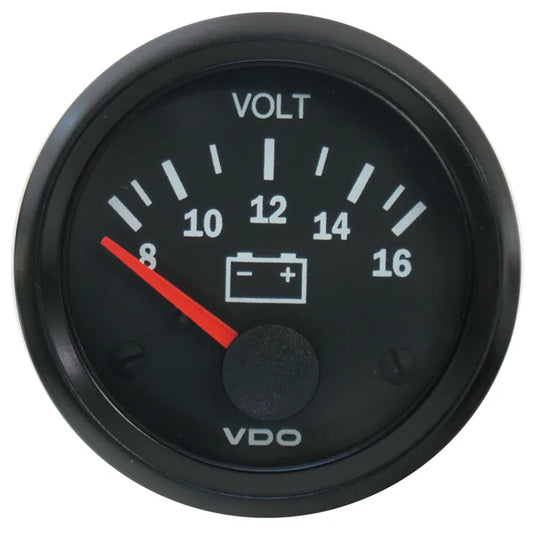 VDO Voltmeter 52mm 8-16V - 332010004