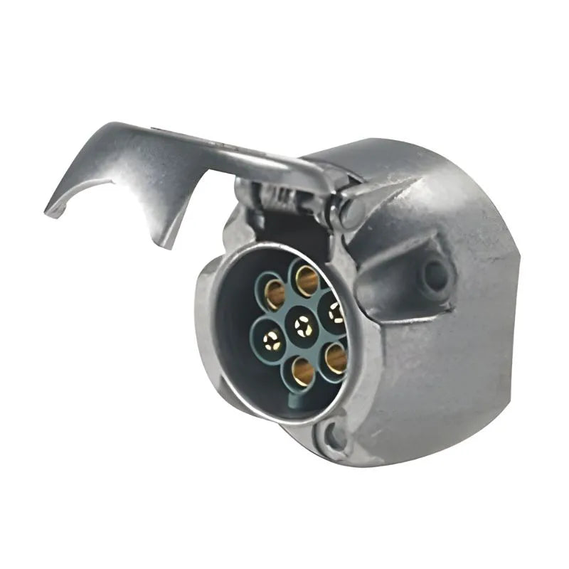 Hella Metal Trailer Socket 7 Pin Round - 4901HE