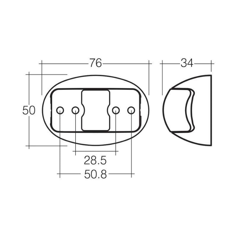 Narva 9-33V LED Rear End Outline Marker Lamp - 91632NA