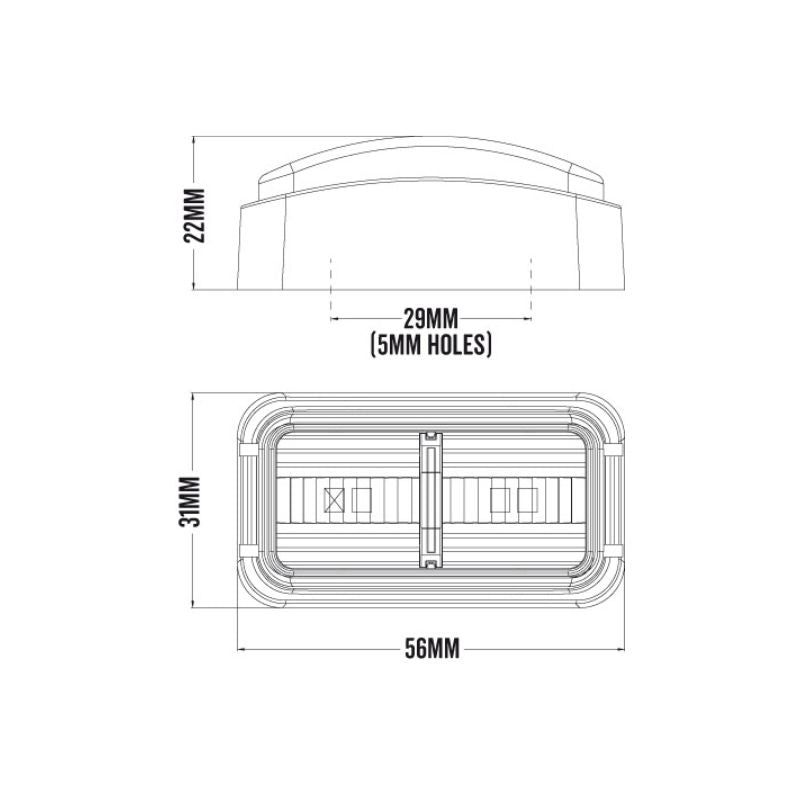 Roadvison BR7A2S LED Amber Indicator Clearance Lamp - Pair