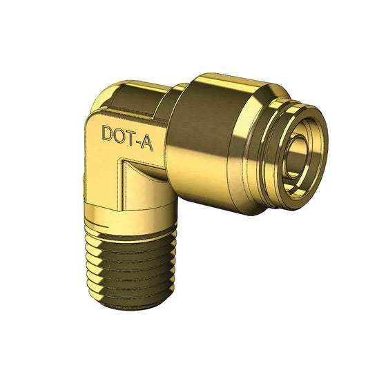 Brass Push to Connect Male Elbow Non-Swivel - Imperial Nylon Tube to NPT Thread