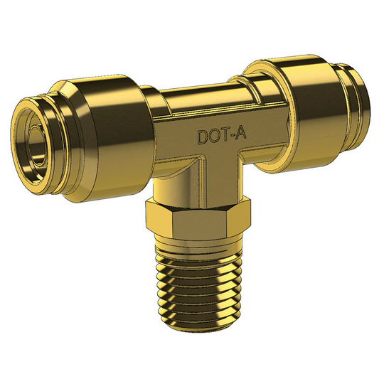 Male Branch Tee - Metric Nylon Tube to NPT Thread