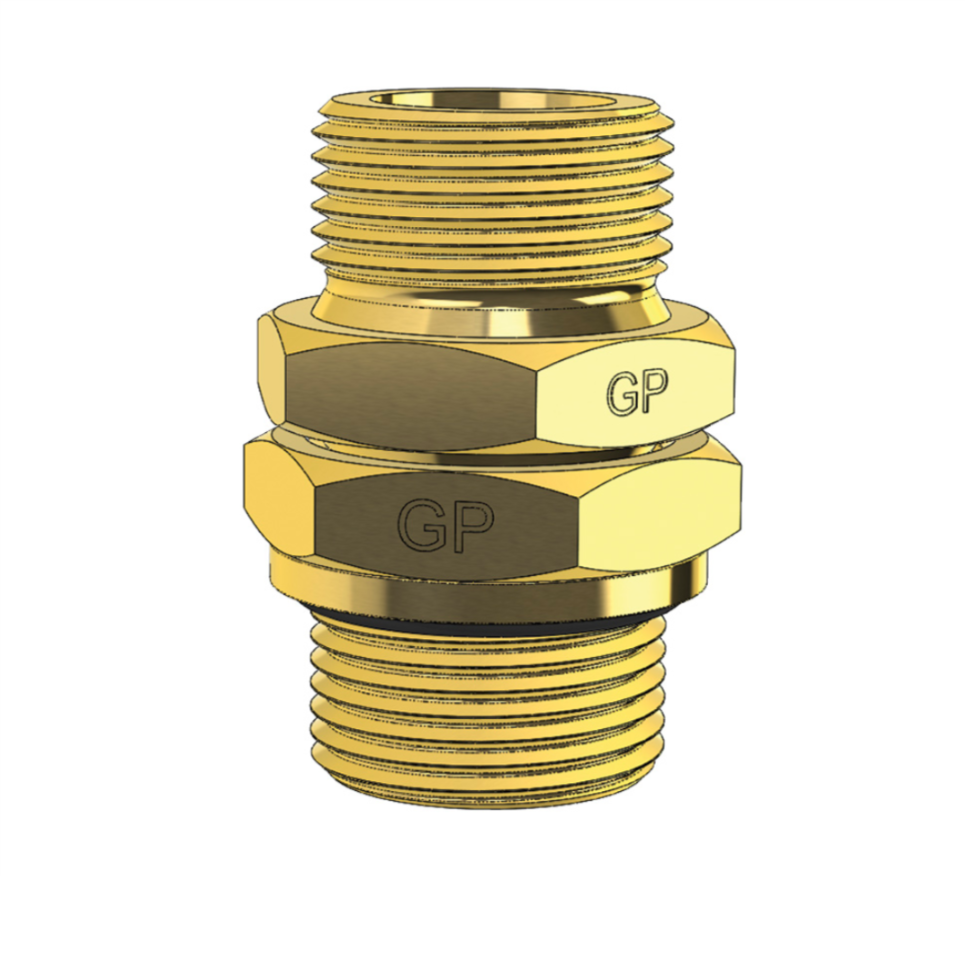 Brass Straight Connector Hex Nipple Metric