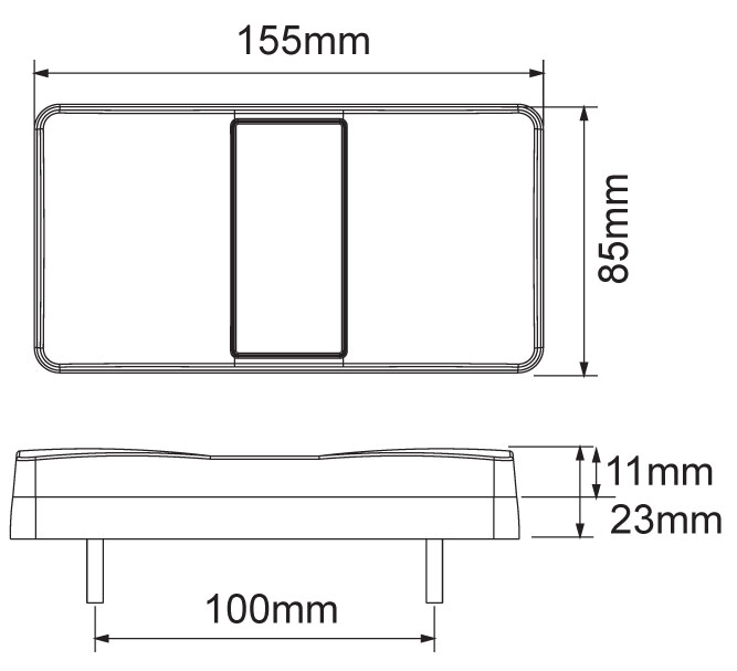 LED Stop/Tail & Indicator dimensions