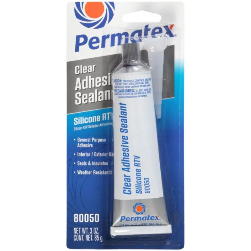 Permatex Clear RTV Silicone Adhesive Sealant - Various Sizes
