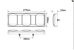 LED Autolamps 275GARWM dimensions