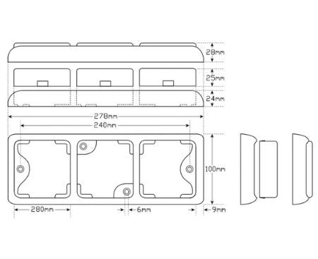 LED Autolamps 80BARWM Stop/Tail, Indicator & Reverse Combination Lamp - Each