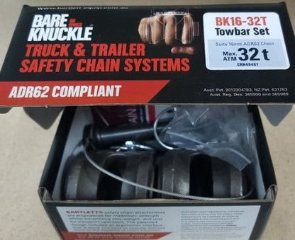 Bartlett Bare Knuckle 32 ton Truck Towbar Chain Lug Set - BK16-32T