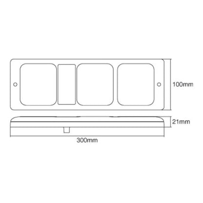 Roadvision Stop/Tail/Indicator/Reverse Lamp Triple Module - BR310ARW